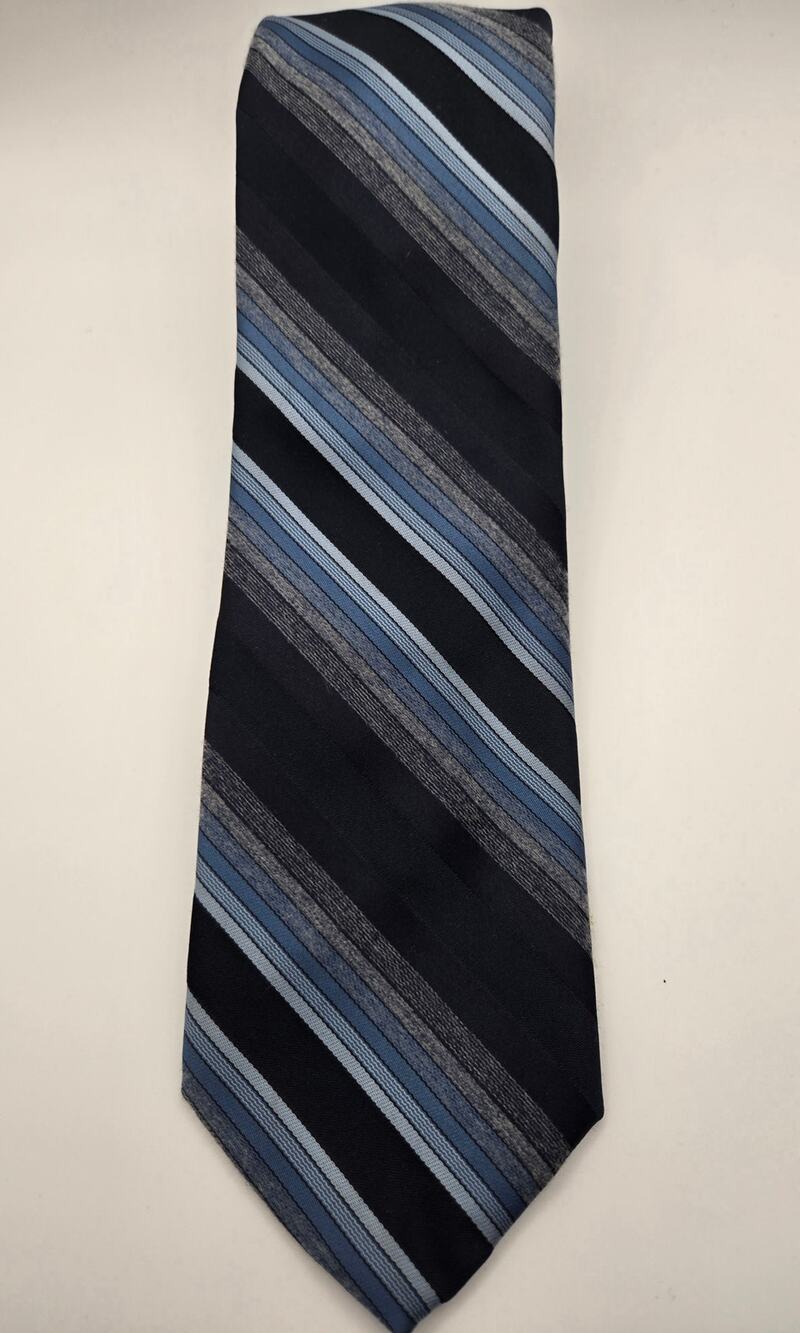 Guccini blue gray diagonal stripe necktie